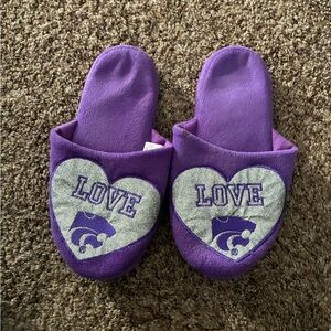 Kansas State Wildcats Purple Slippers with Heart Design, size 9